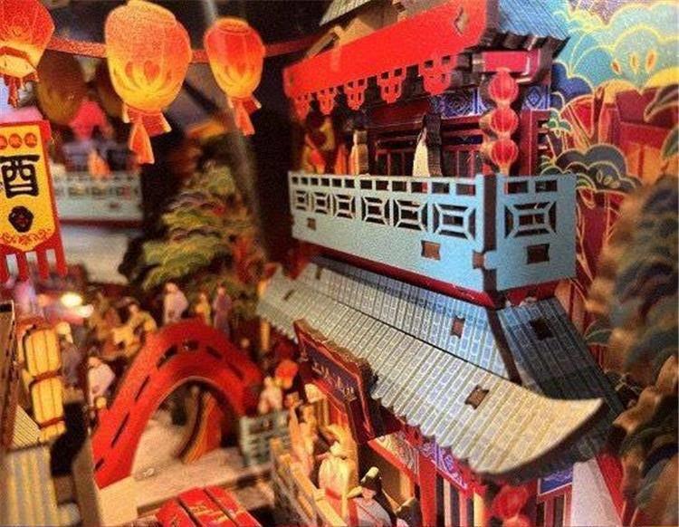 Song Dynasty Book Nook - DIY Kit - Bookshelf Insert Diorama - Miniature Crafts