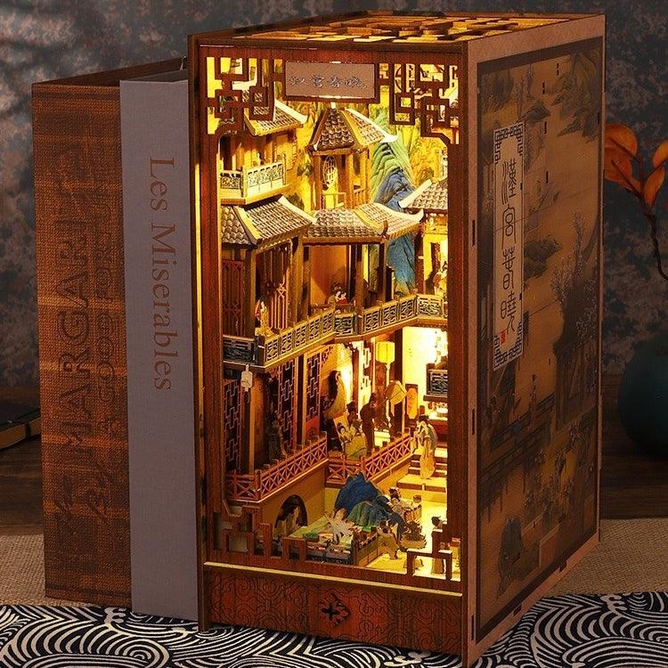 ancient Chinese palace inspired diy book nook alley kit for bookshelf insert diorama miniature