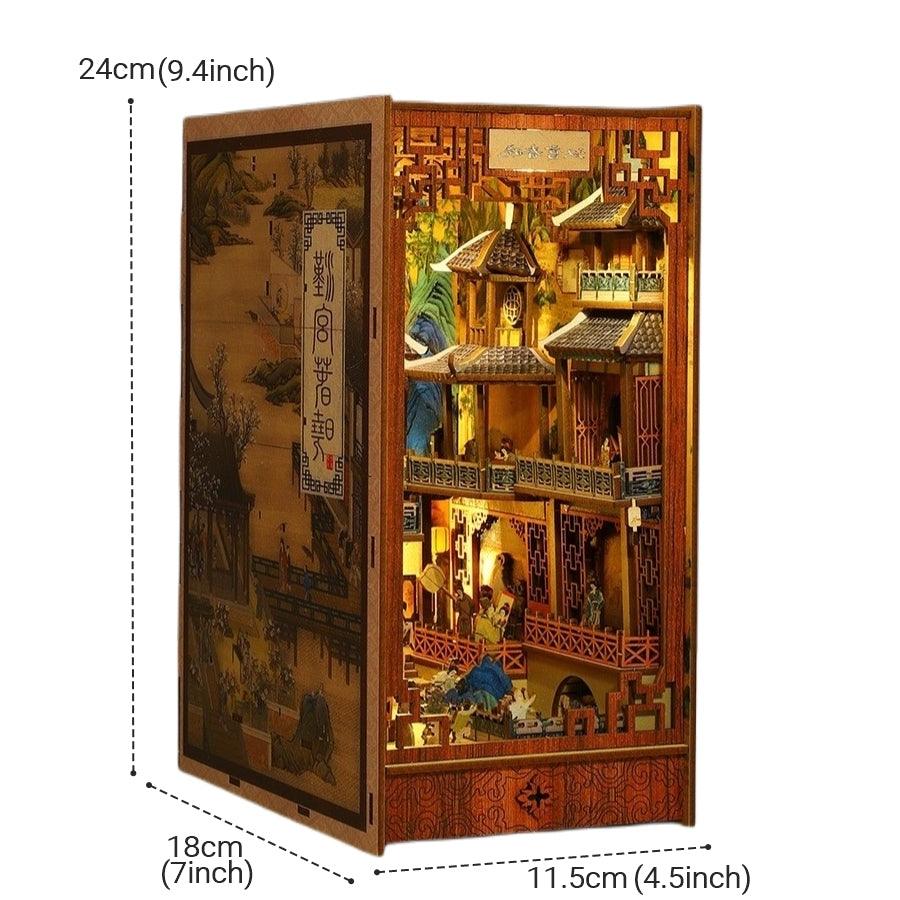 ancient Chinese palace inspired diy book nook alley kit for bookshelf insert diorama miniature