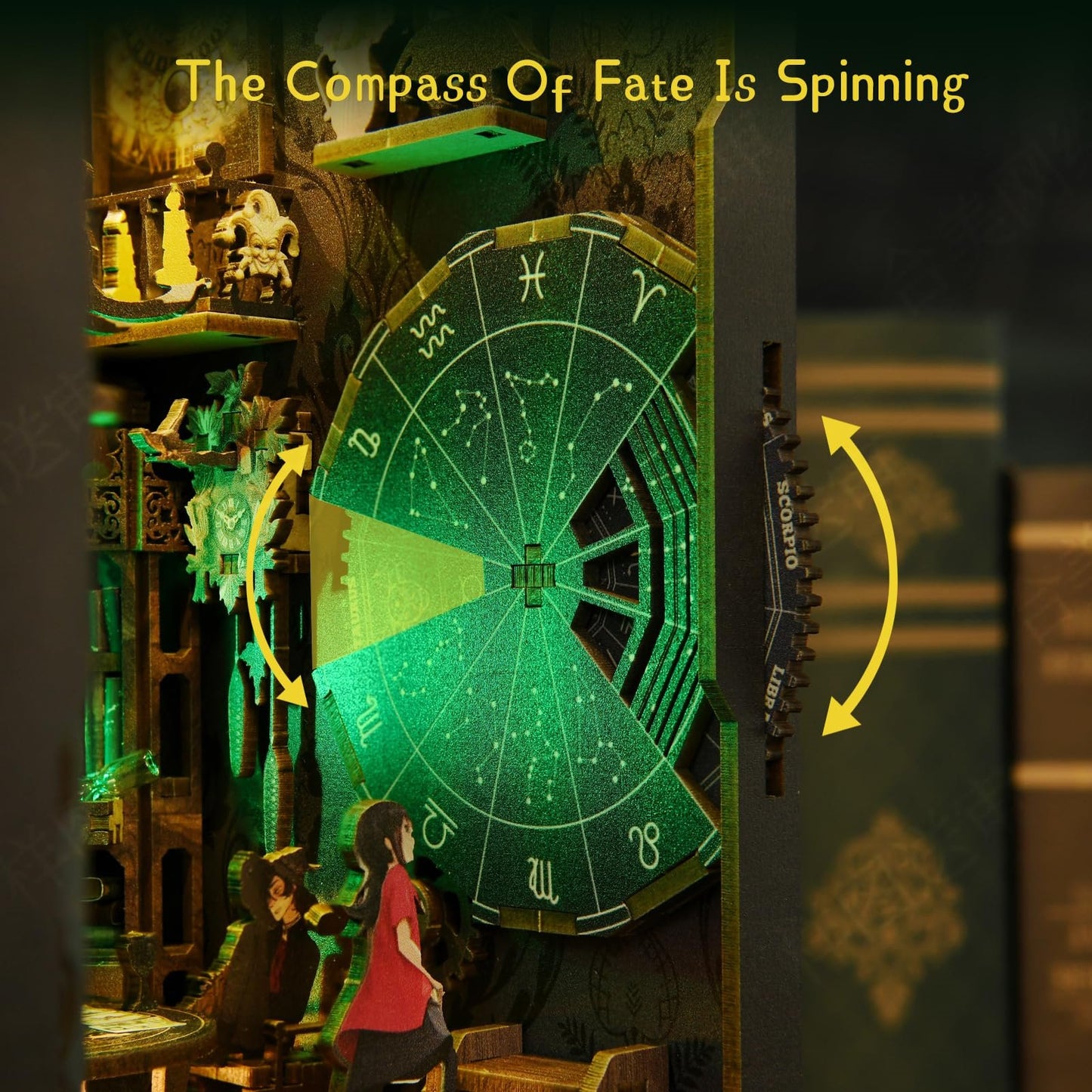 Tarot Divination Society | DIY Book Nook Kit | 3D Wooden Puzzle Bookend | Bookshelf Insert Diorama | Miniature Crafts