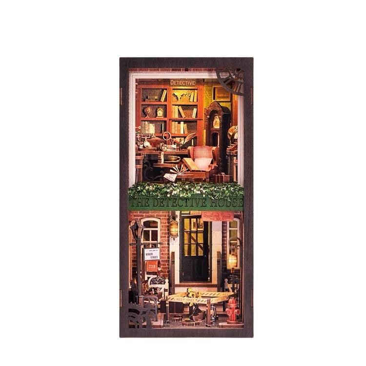 Rose Road Detective Agency DIY Book Nook Kit - Bookshelf Insert Diorama - 3D Wooden Bookend - Miniature Crafts