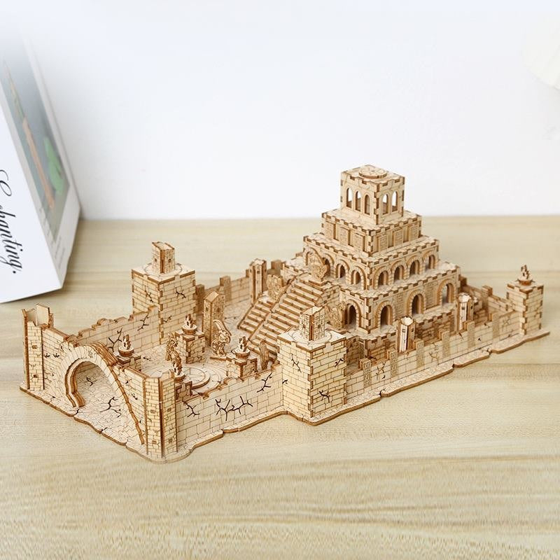 Battlefield Remains 3D Wooden Mechanical Puzzle - Architecture Model Building Kit - DIY Miniature Crafts
