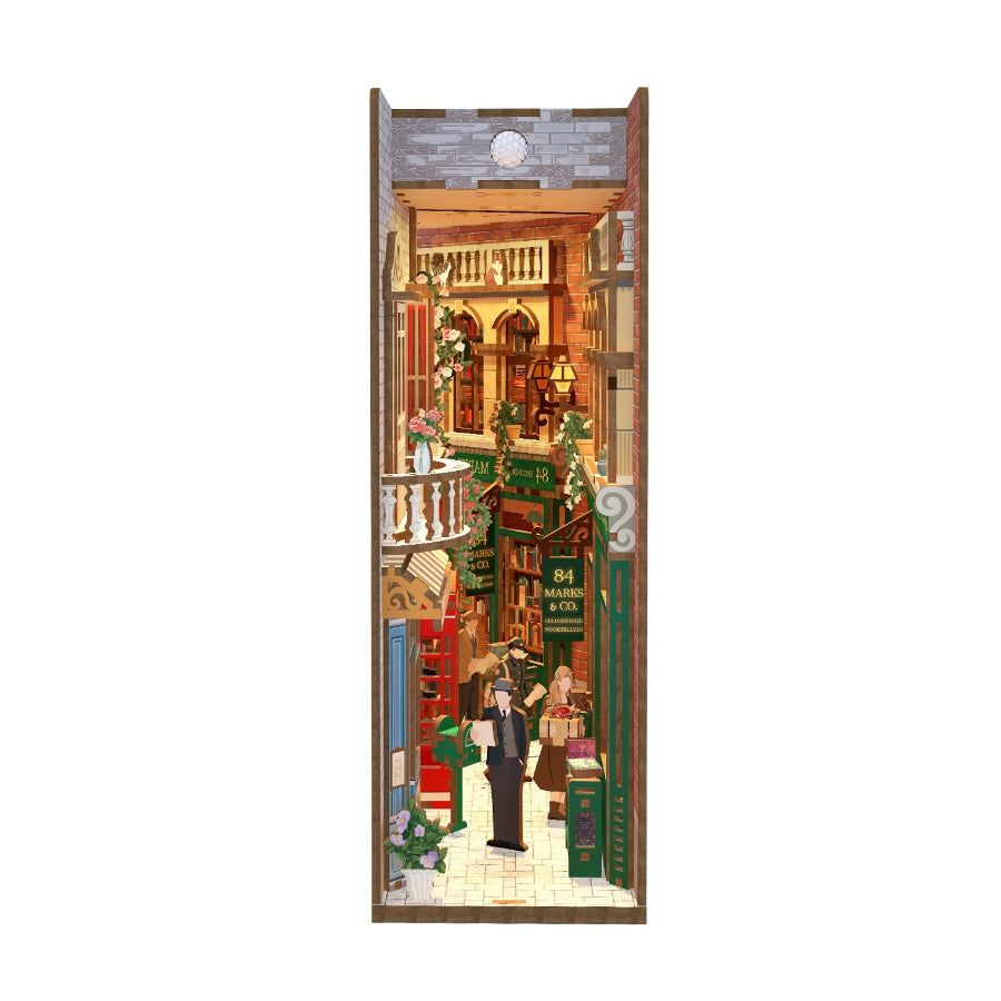 Vintage Bookstore Diy Book Nook Kit - 3d wooden bookends - Bookshelf insert Diorama - miniature crafts