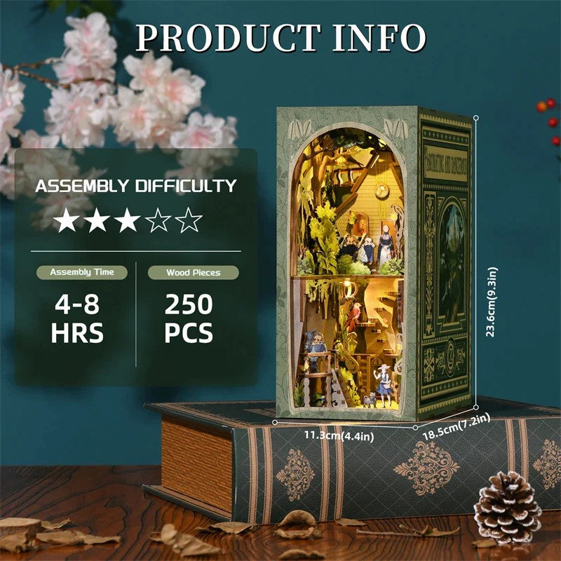 Wizard of Oz Inspired | DIY Book Nook Kit | 3D Wooden Puzzles | Bookshelf Decor Insert Diorama | Miniature Crafts