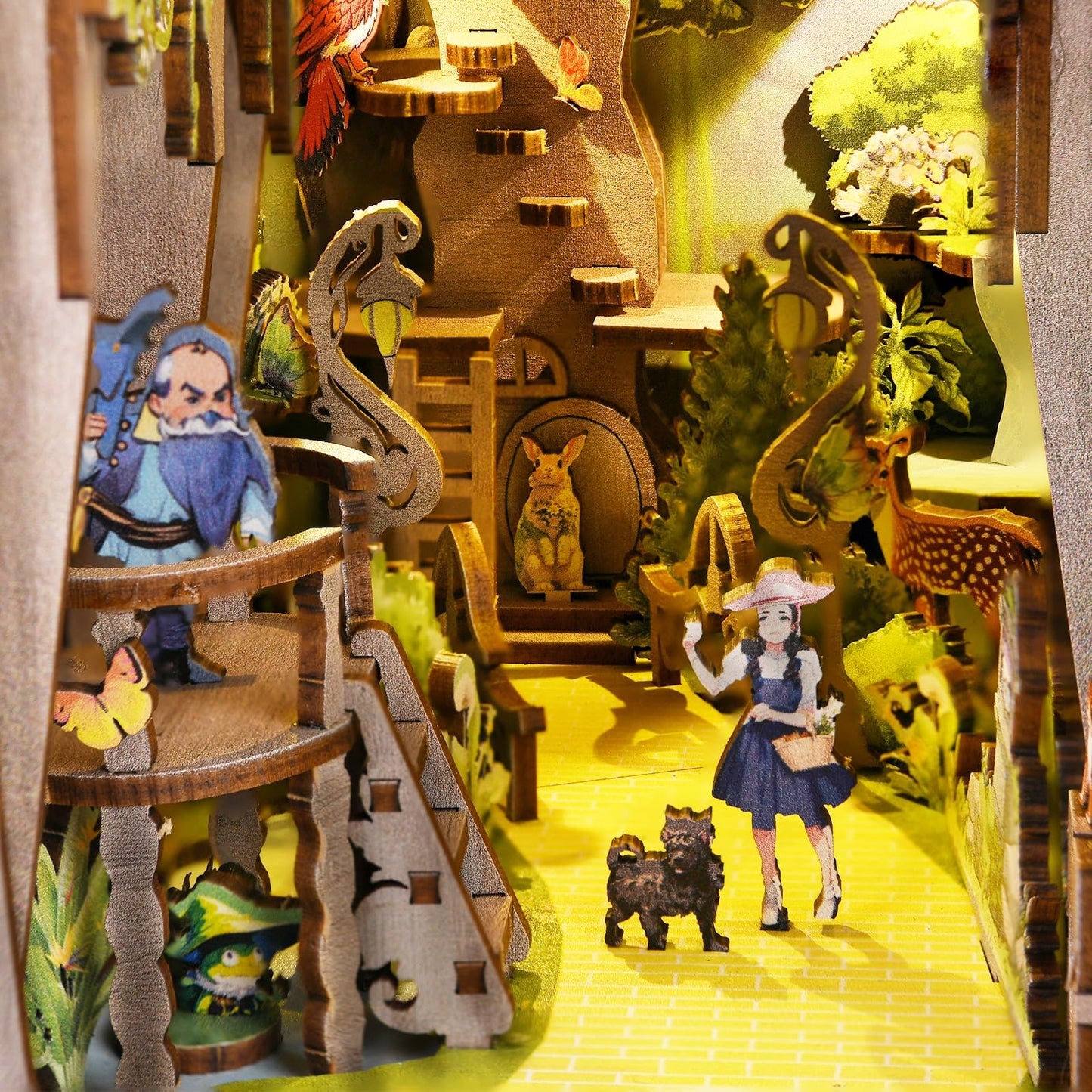 Wizard of Oz Inspired | DIY Book Nook Kit | 3D Wooden Puzzles | Bookshelf Decor Insert Diorama | Miniature Crafts