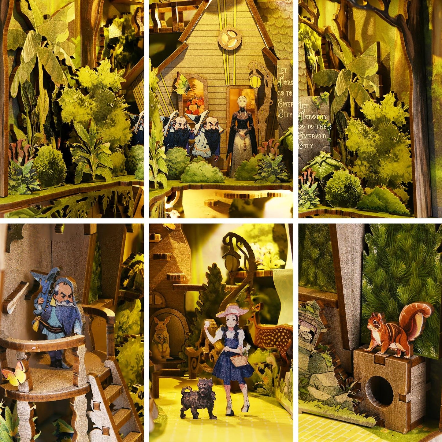 Wizard of Oz Inspired | DIY Book Nook Kit | 3D Wooden Puzzles | Bookshelf Decor Insert Diorama | Miniature Crafts