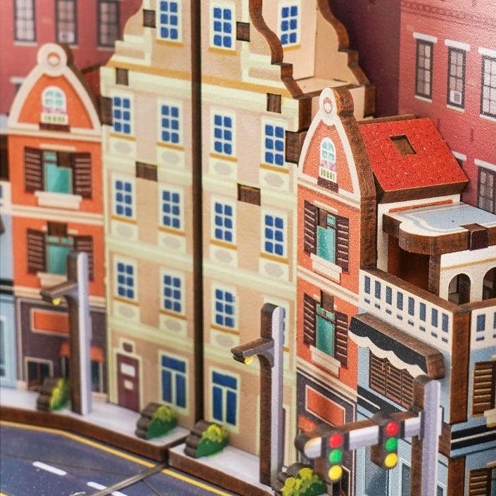 Up house inspired diy book nook kit - shelf insert diorama - miniature crafts close-up 03