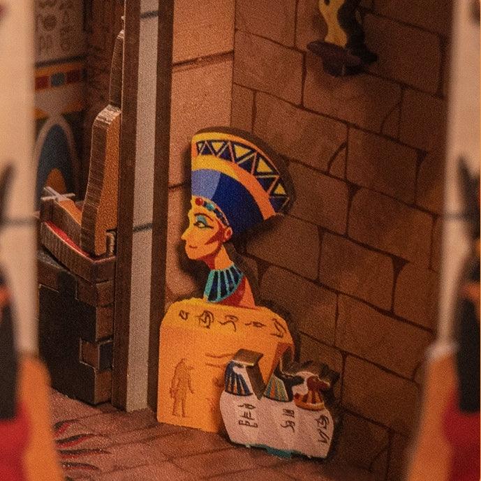 Treasure Hunt DIY Book Nook Kit, Ancient Egypt themed bookshelf insert decor diorama, 3d wooden puzzles bookend, miniature house crafts, dollhouse