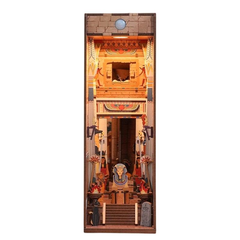 Treasure Hunt DIY Book Nook Kit, Ancient Egypt themed bookshelf insert decor diorama, 3d wooden puzzles bookend, miniature house crafts, dollhouse