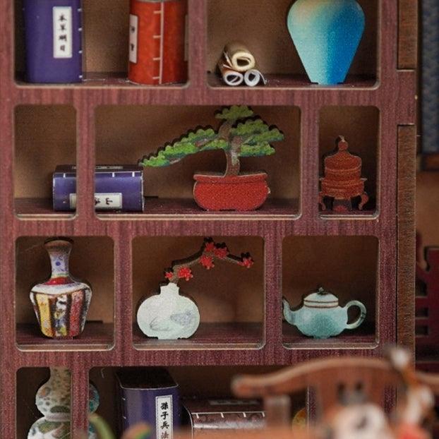 Chinese study room inspired diy book nook kit for bookshelf insert