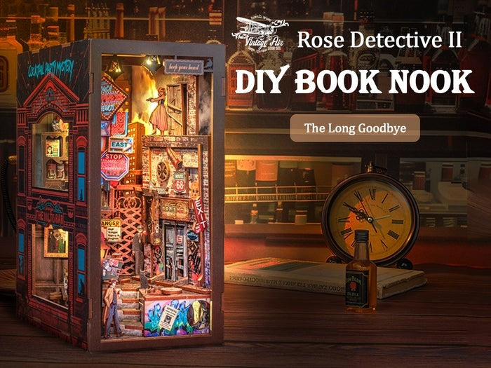 The Long Goodbye DIY Book Nook Kit: A 1950s Crime Scene in Miniature