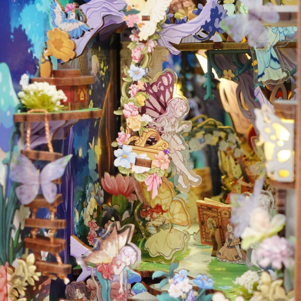 A Midsummer Night's Dream theme DIY Book Nook Kit, bookshelf insert decor diorama, 3d puzzles bookend, miniature house crafts - zoom