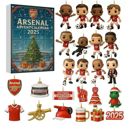 Arsenal 2025 advent calendar with figurines and decorations