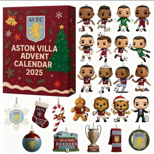 Aston Villa 2025 Advent Calendar with figurines and decorations