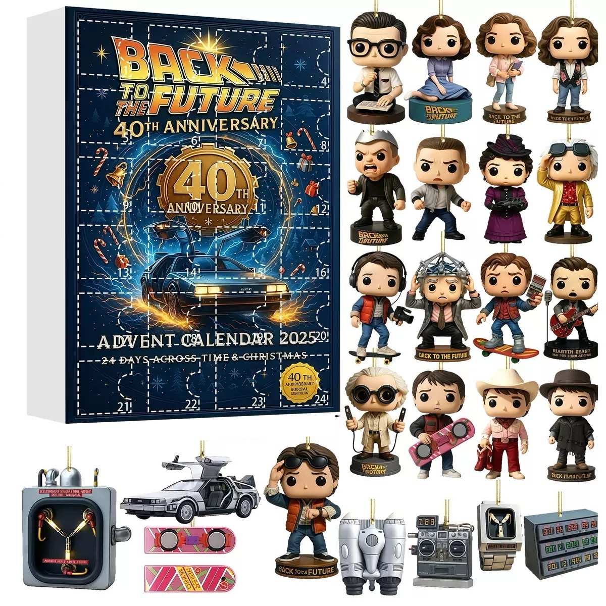 Back to the Future 40th Anniversary Advent Calendar with figures and props