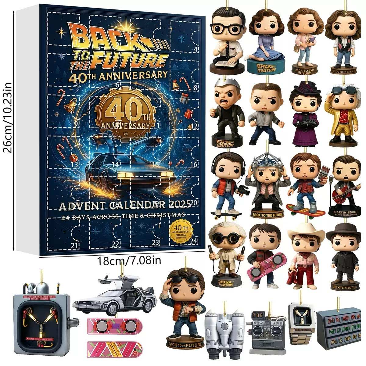 Back to the Future 40th Anniversary Advent Calendar with figures and props