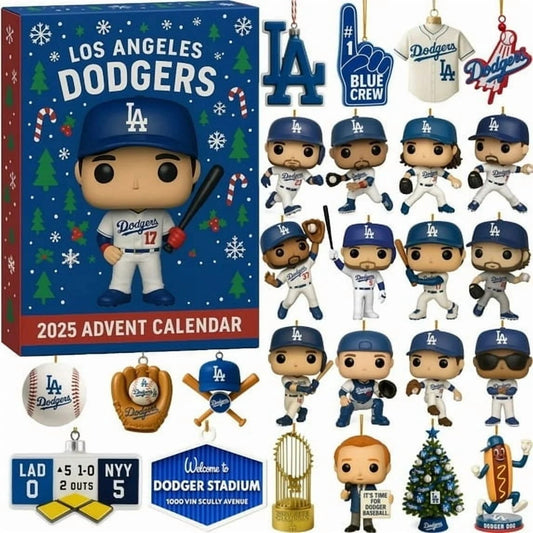 Los Angeles Dodgers 2025 Advent Calendar with figurines and festive design