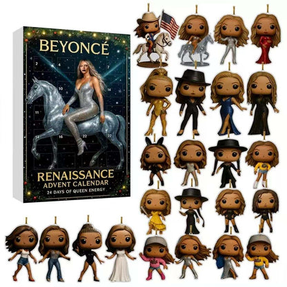 Beyoncé 'Renaissance' Advent Calendar with figurines of the artist in various poses.