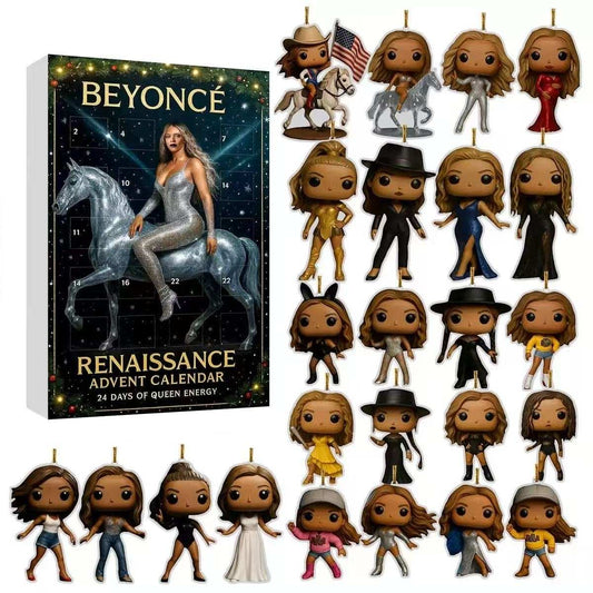 Beyoncé 'Renaissance' Advent Calendar with figurines of the artist in various poses.