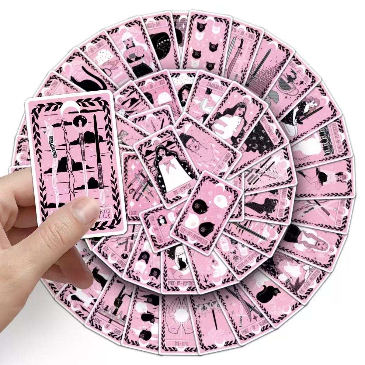 Black Pink Tarot Card Sticker Pack