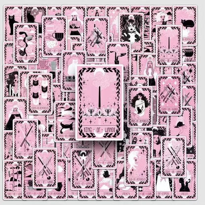 Black Pink Tarot Card Sticker Pack