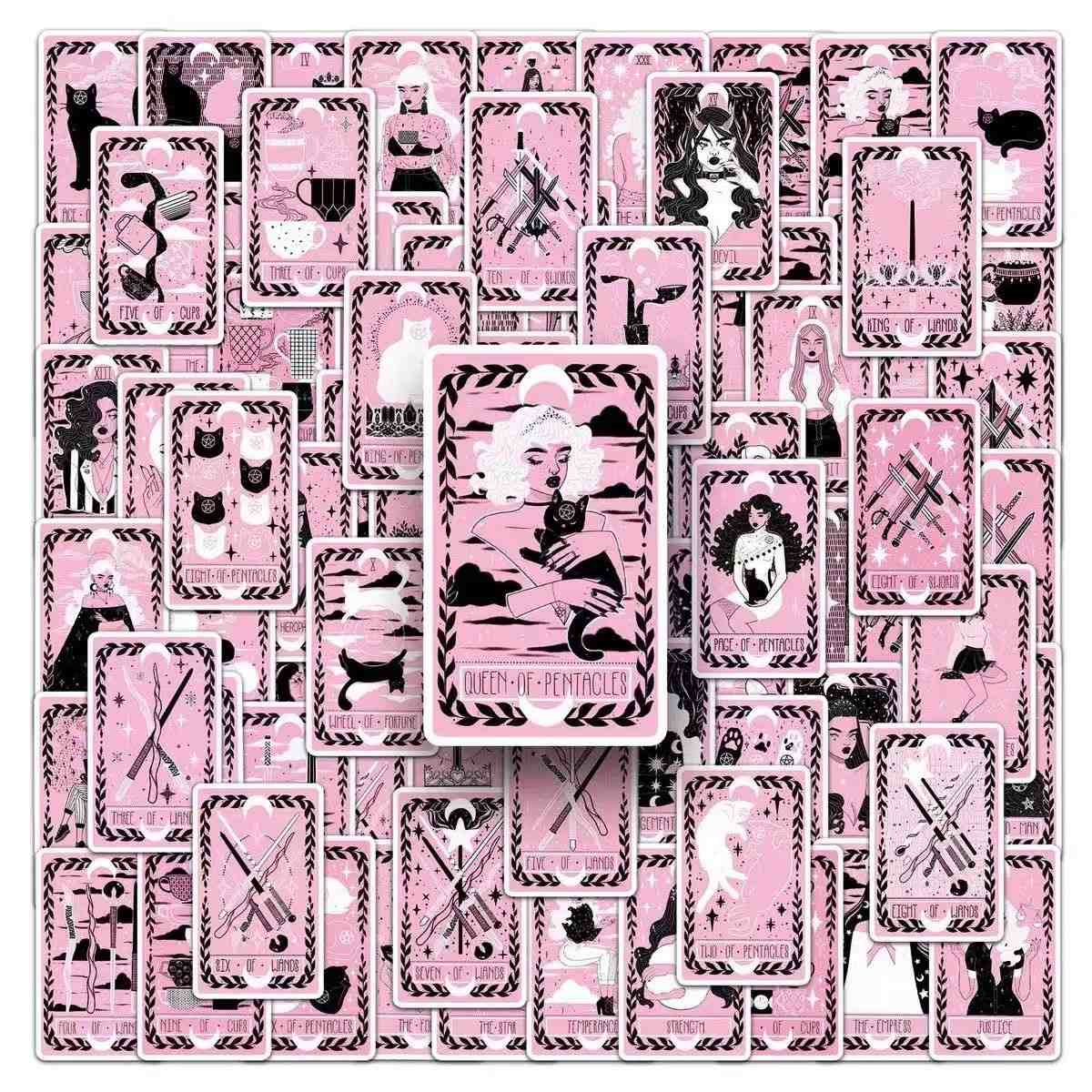 Black Pink Tarot Card Sticker Pack