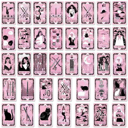Black Pink Tarot Card Sticker Pack