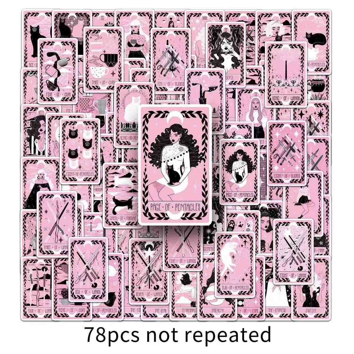 Black Pink Tarot Card Sticker Pack