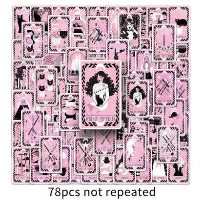 Black Pink Tarot Card Sticker Pack