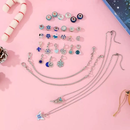 Blue Christmas Advent Calendar DIY Jewelry Set