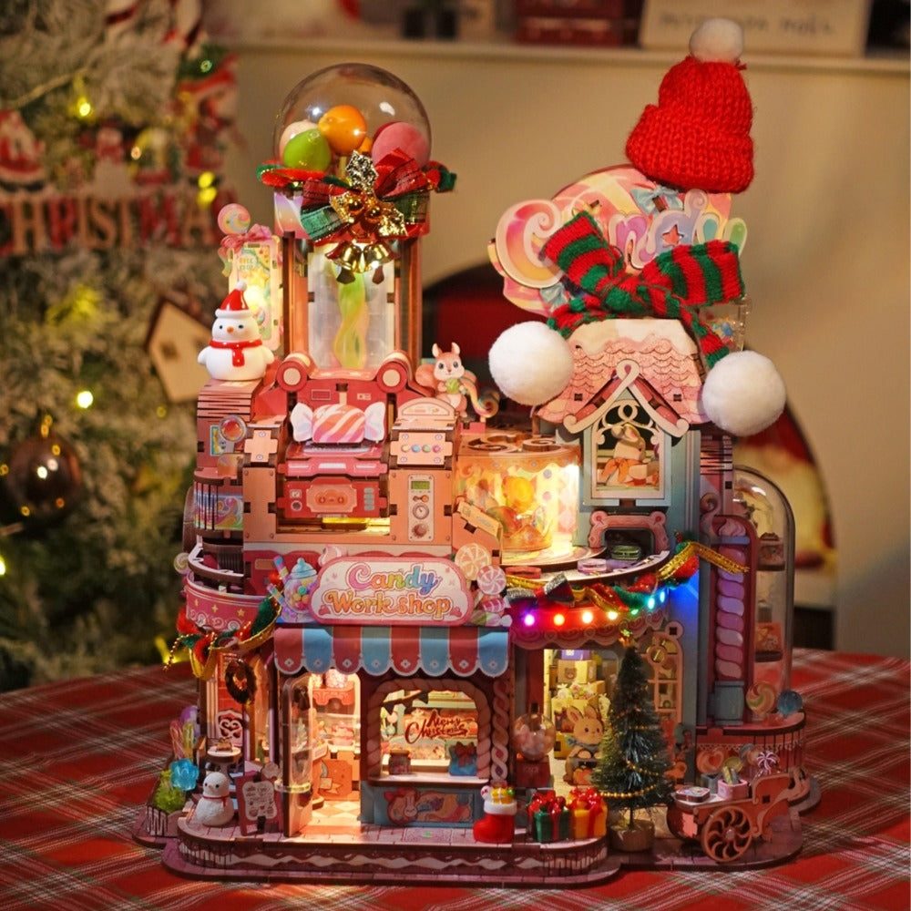 Candy Workshop DIY Miniature House Kit | 3D Motion Model Puzzle