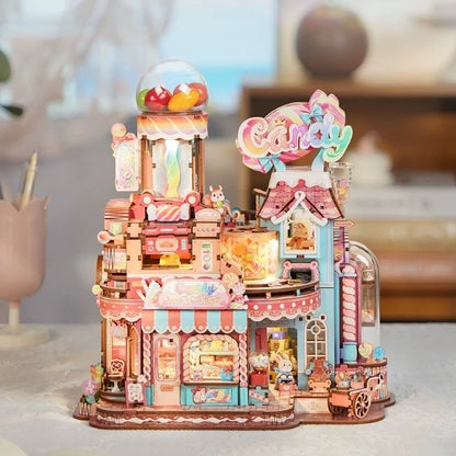 Candy Workshop DIY Miniature House Kit | 3D Motion Model Puzzle