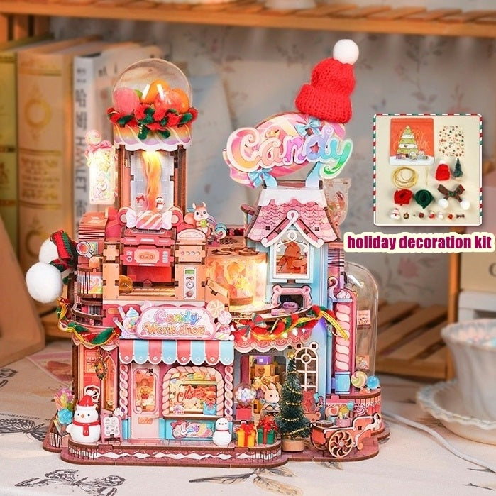 Candy Workshop DIY Miniature House Kit | 3D Motion Model Puzzle