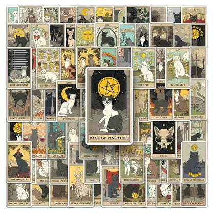 78 PCS Cat Tarot Card Sticker Set