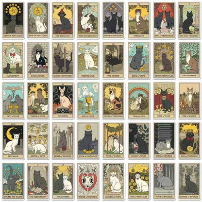 78 PCS Cat Tarot Card Sticker Set