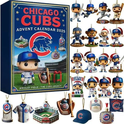 Chicago Cubs advent calendar with figurines and decorations