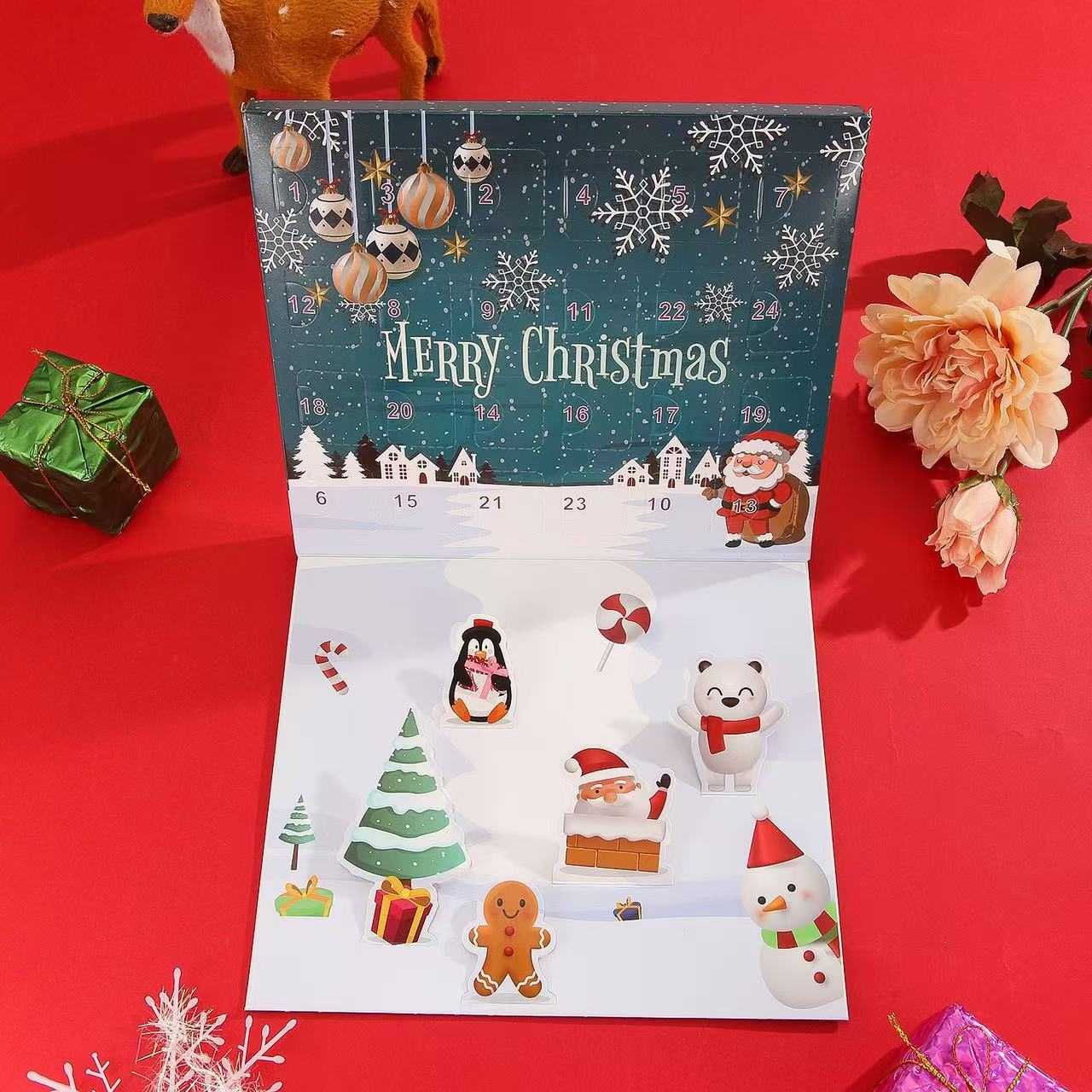 image displaying package box of DIY Christmas Countdown Advent Calendar Charm Set Kit