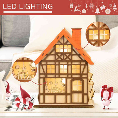 Wooden Christmas Advent Calendar House | LED Lighting