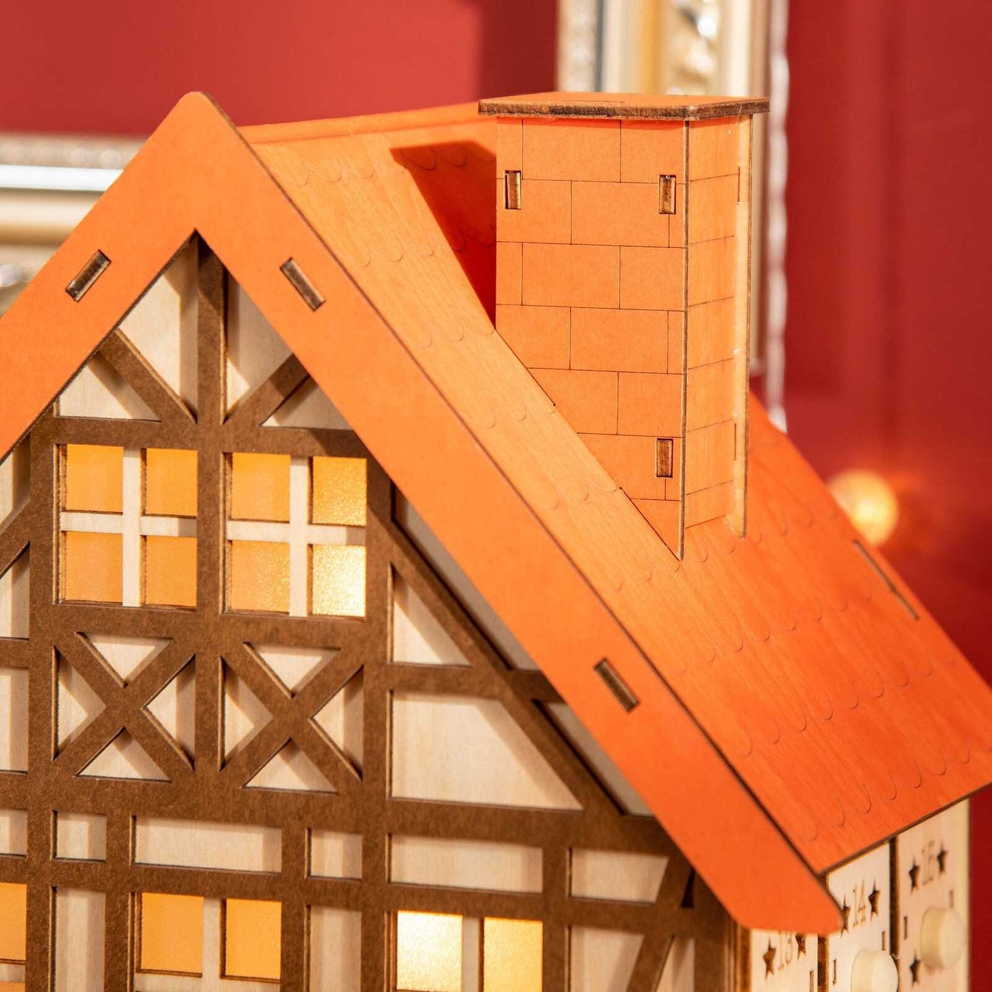 Wooden Christmas Advent Calendar House | LED Lighting