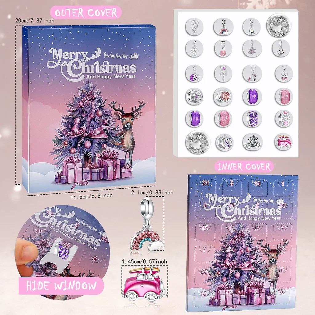 Christmas Countdown Charm Bracelet Set Advent Calendar