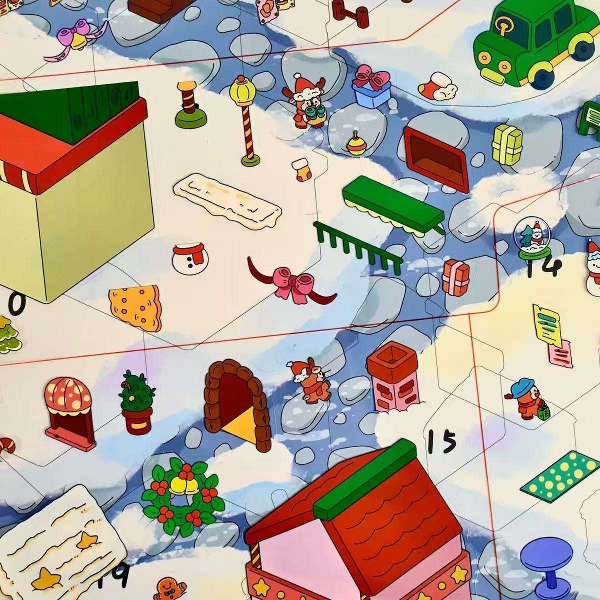 Large-Scale Christmas Eve in Grindelwald Series 3D Miniature Scene Stickers