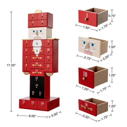 Christmas Nutcracker Countdown Calendar with Drawers