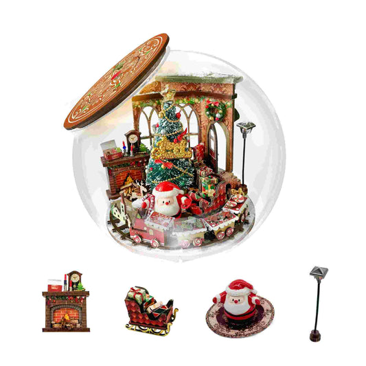 Christmas Prologue DIY Miniature Dollhouse Kit, a Holiday Miniature Wonderland in a Glass Bottle