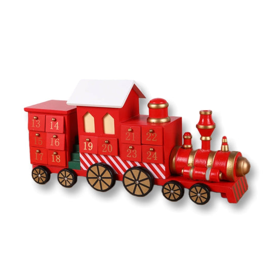 Christmas Train Wooden Advent Calendar Countdown