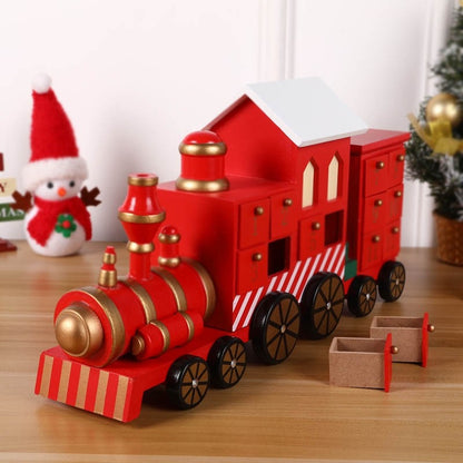 Christmas Train Wooden Advent Calendar Countdown