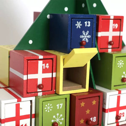 wooden Christmas Tree Advent Calendar