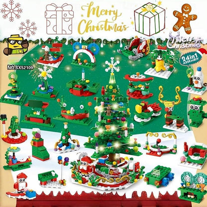 Christmas Tree Building Block Advent Calendar with LED light