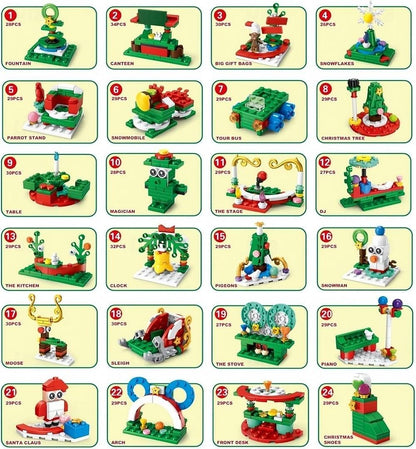 Christmas Tree Building Block Advent Calendar with LED light