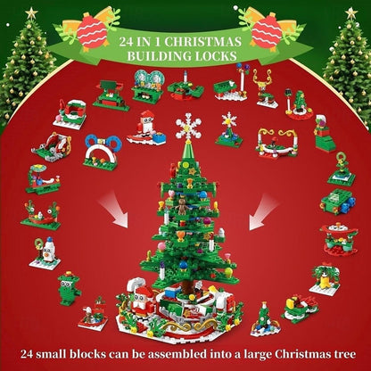 Christmas Tree Building Block Advent Calendar with LED light