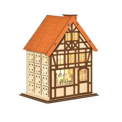 Wooden Christmas Advent Calendar House | LED Lighting